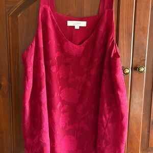 LOFT Women's Red Floral Top